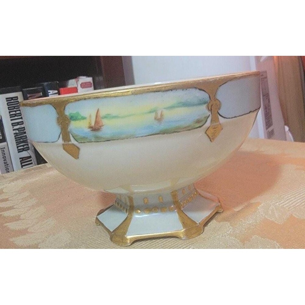 Antique Moritz Zdekauer MZ Altrohlau, Austria Fine Porcelain Pedestal Bowl artsy - Picture 1 of 16